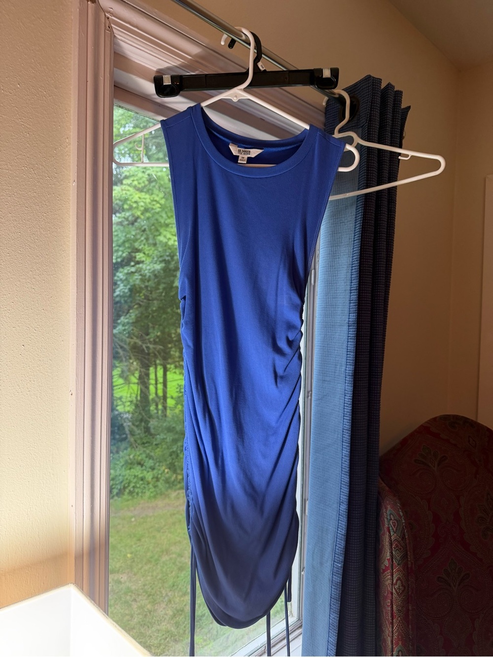 BB Dakota by Steve Madden Sleeveless Cobalt Blue Side-Ruched Midi Dress
